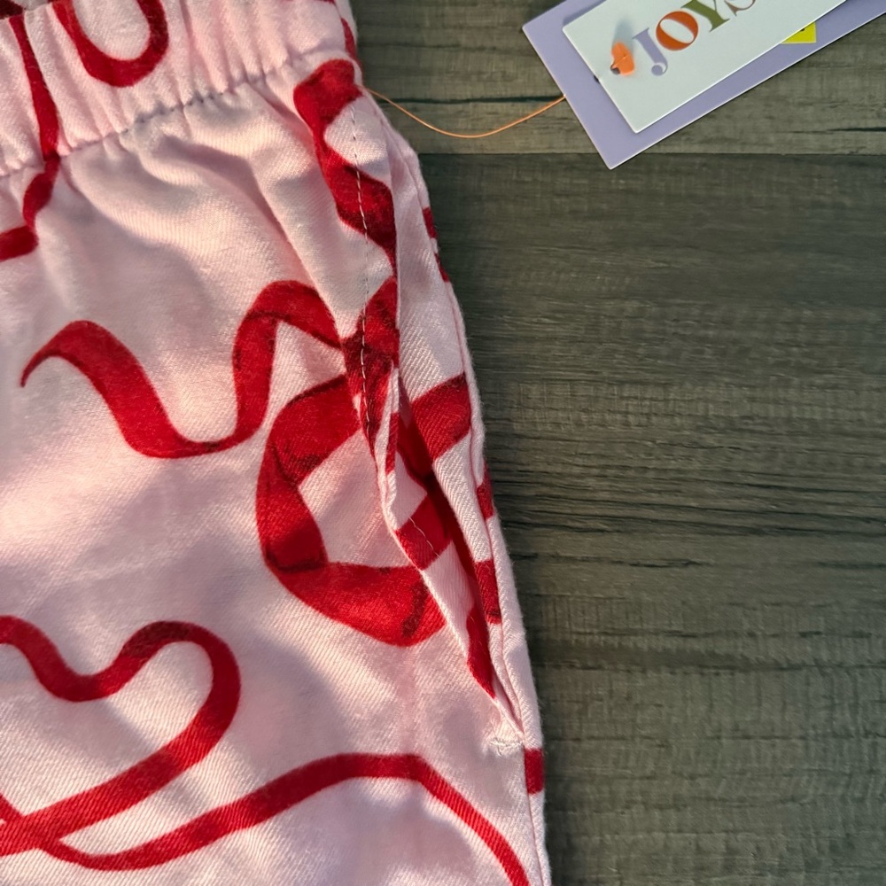 Women's Pink and Red Bow Print Pajama Pants - Picture 4 of 11